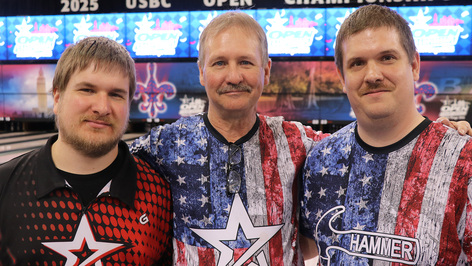 Steven, Bill and Shane Taylor at the 2025 USBC Open Championships